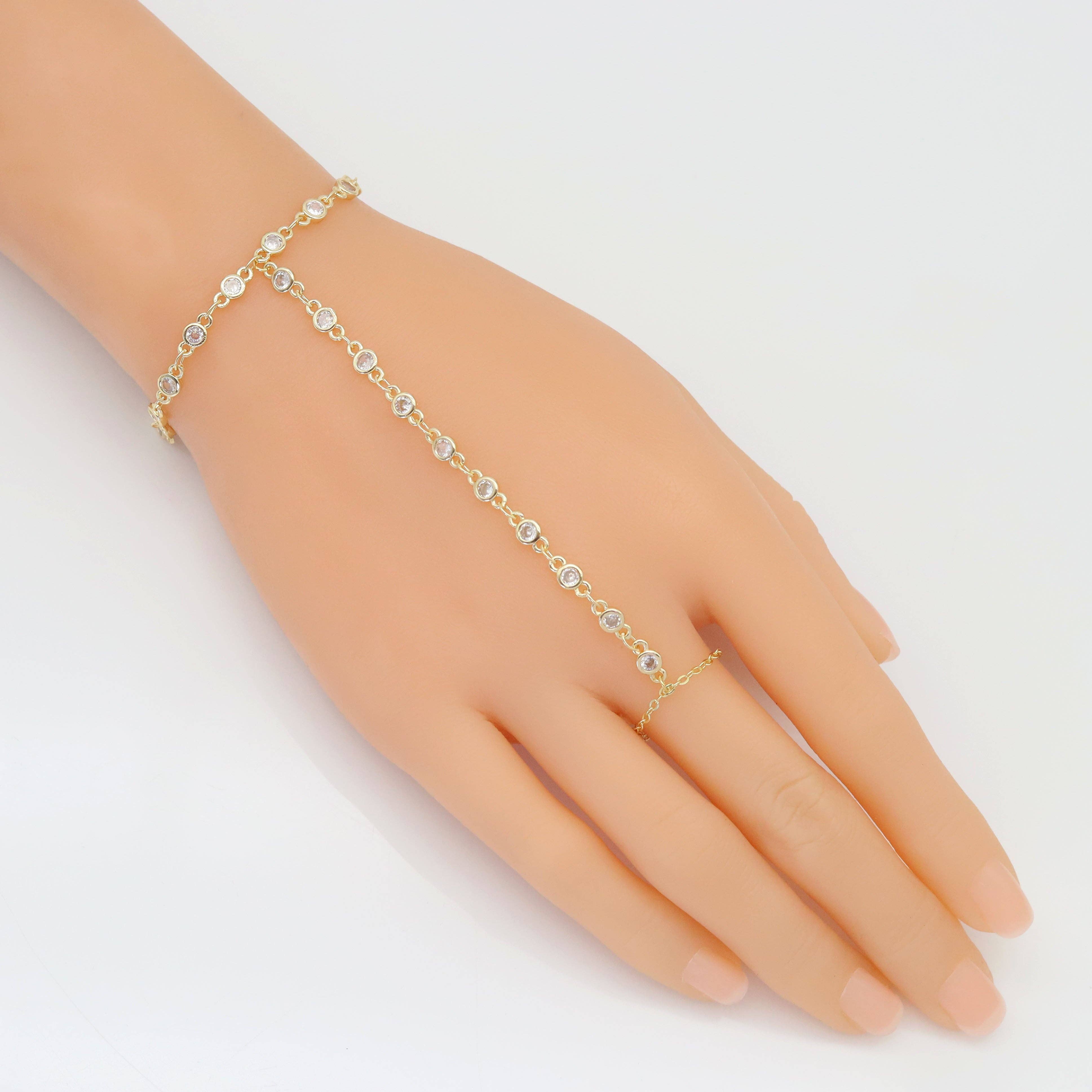 High Quality CZ LInk Chain Hand Jewlery
