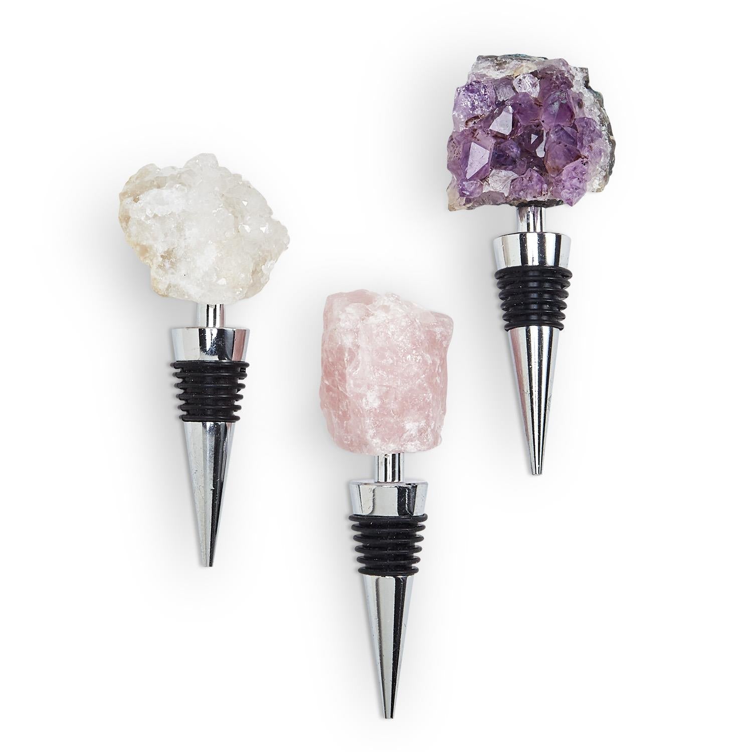 Natural Stone Wine Bottle Stoppers Set Decorative Bougie Bottle Stopper Gifts For Wine Lovers