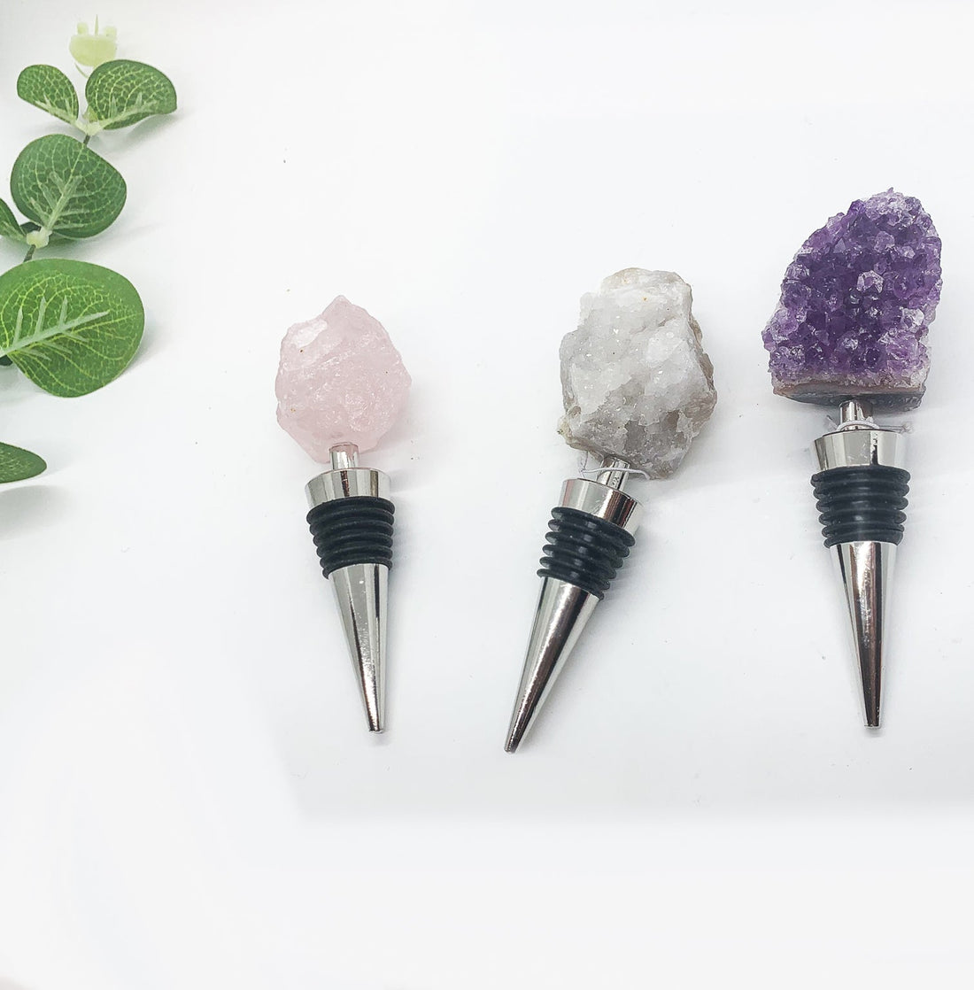 Natural Stone Wine Bottle Stoppers Set Decorative Bougie Bottle Stopper Gifts For Wine Lovers