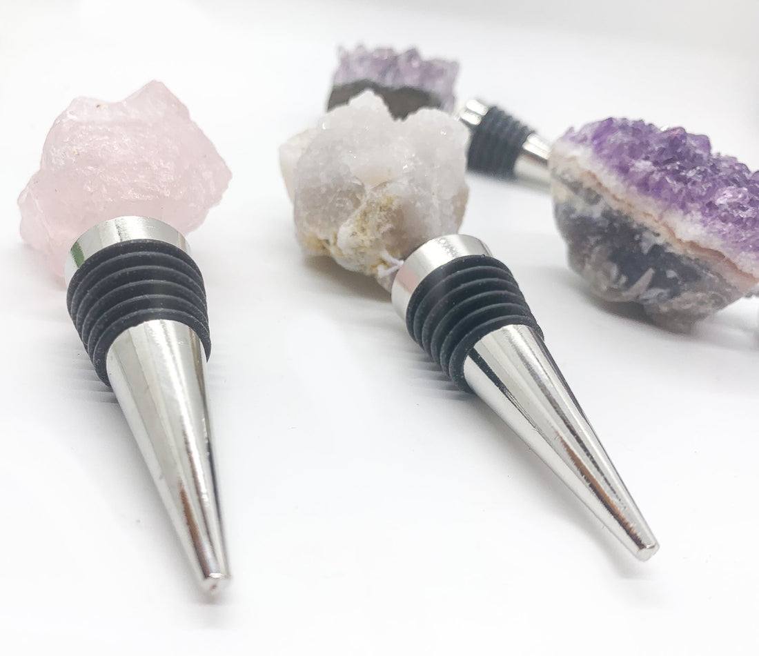 Natural Stone Wine Bottle Stoppers Set Decorative Bougie Bottle Stopper Gifts For Wine Lovers