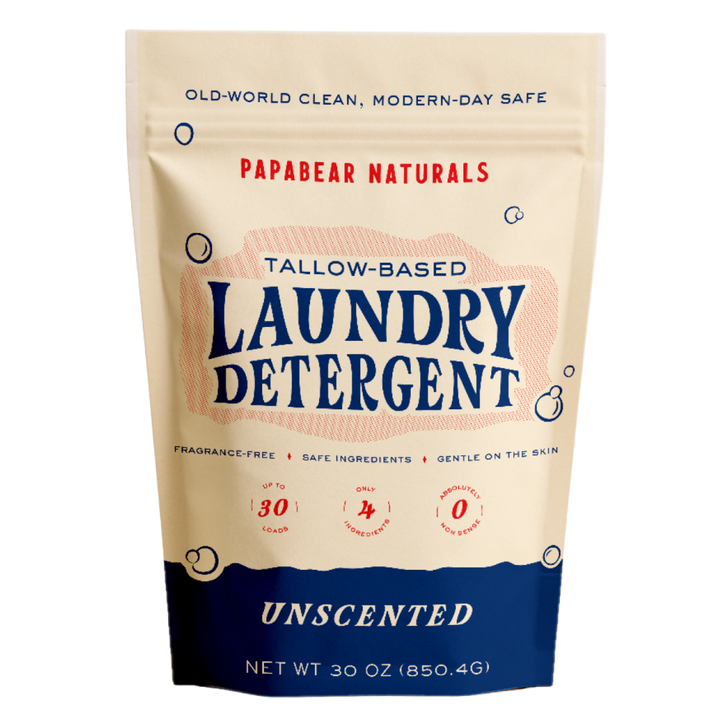 Grass-Fed Tallow Laundry Soap – Natural, Non-Toxic Stain Remover | Small-Batch Heritage Laundry Detergent with Simple Ingredients