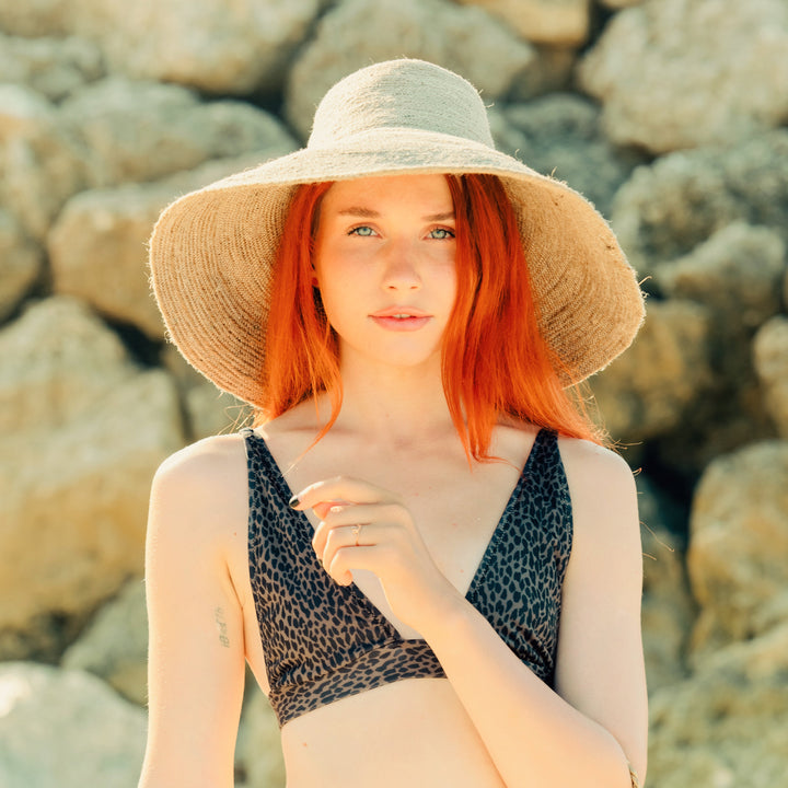 The Riri Jute Handwoven Straw Hat In Beige
