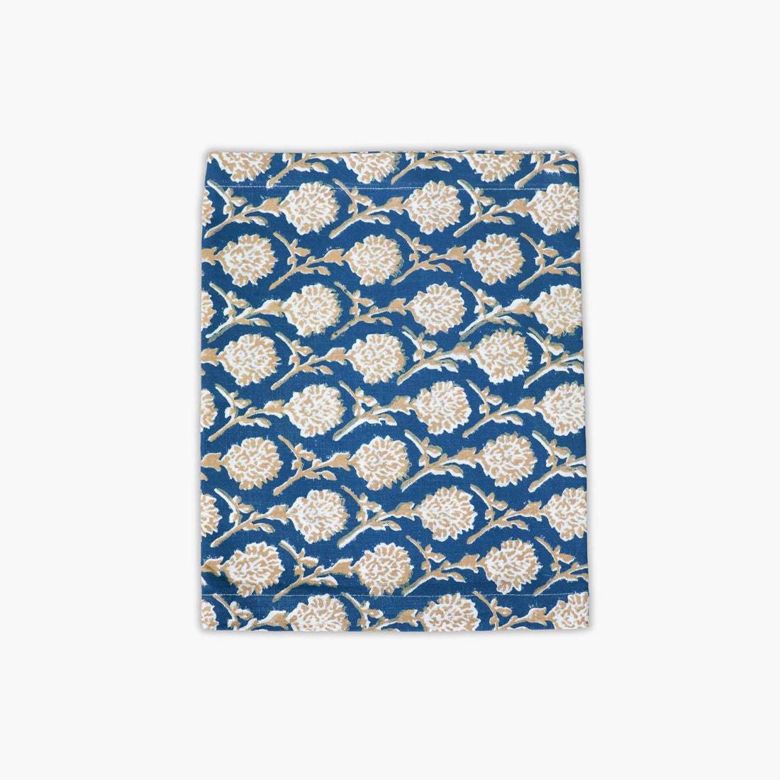 Nikhar Linen Hand-Printed Runner - Ink Blue