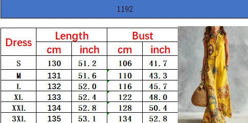 Elegant Sleeveless Long Dress for Women Digital Print Turndown Collar Single-breasted Dresses Flowy Casual Boho Summer Vestido
