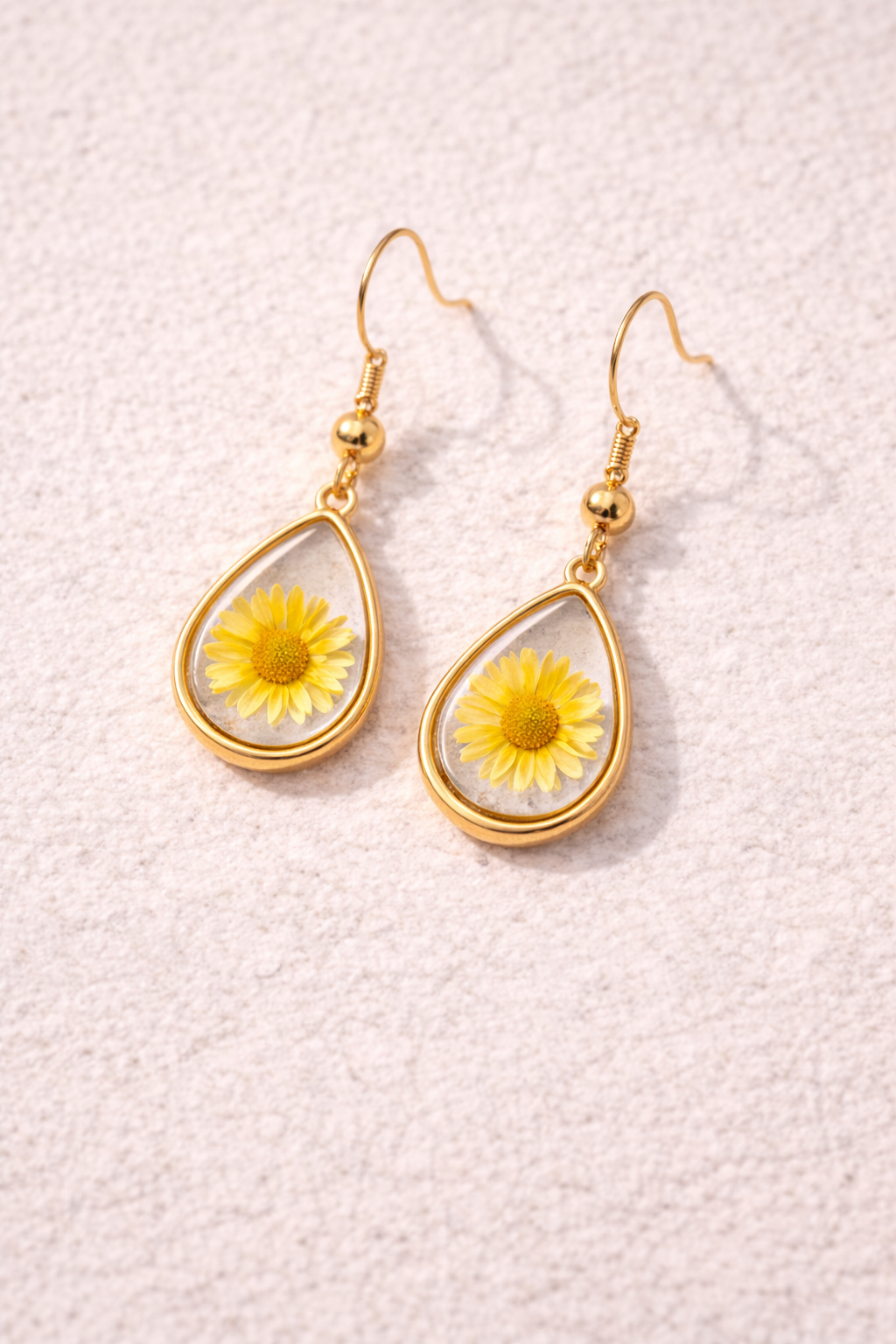 Wildflower Gold Dangle Earrings Large Pendant