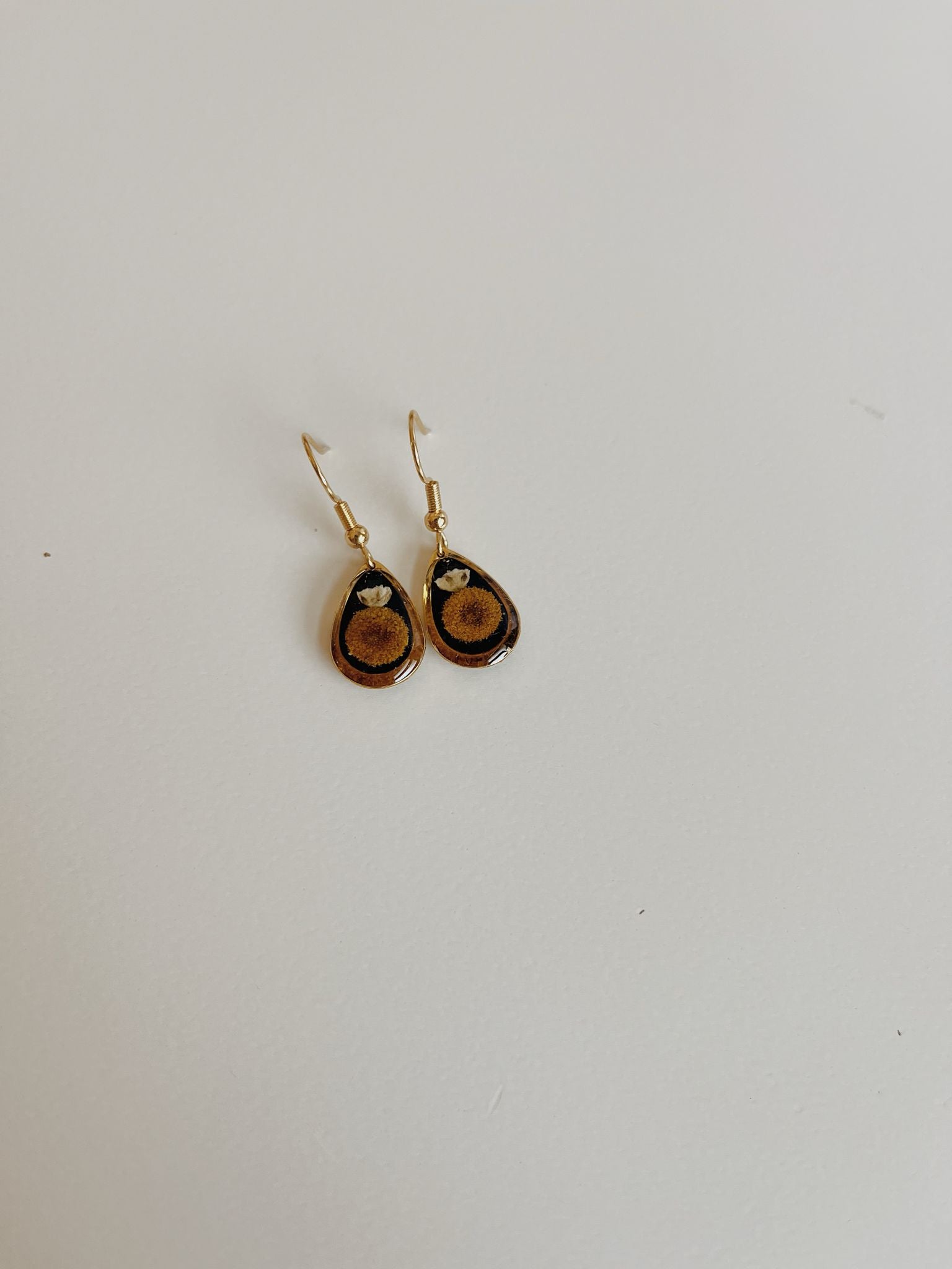 Wildflower Gold Dangle Earrings Large Pendant