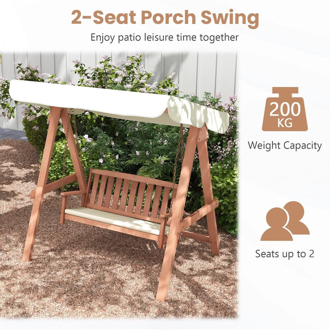 Donald Outdoor Wooden Darden Swing Chair